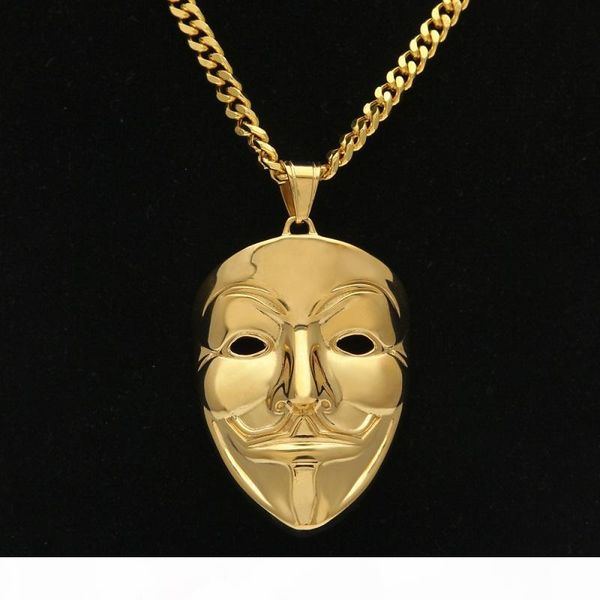 new mens hip hop jewelry gold cuban link chain v vendetta mask pendant necklace fashion jewelry, Silver
new mens hip hop jewelry gold cuban link chain v vendetta mask pendant necklace fashion jewelry, Silver