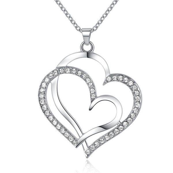 popular double heart intertwined gold/silver color pendant necklace woman jewelry beautiful valentine's day gift chain necklace 
popular double heart intertwined gold/silver color pendant necklace woman jewelry beautiful valentine's day gift chain necklace