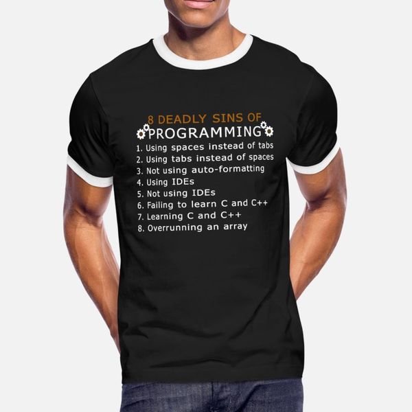 8 deadly sins of программирование тенниски людей напечатанный 100% хлопок s-xxxl мужской fit юмор summer style novelty рубашку
8 deadly sins of программирование тенниски людей напечатанный 100% хлопок s-xxxl мужской fit юмор summer style novelty рубашку