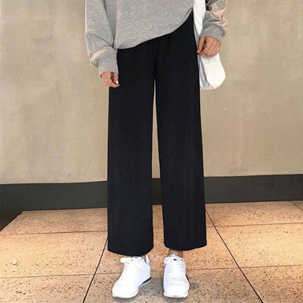 moneymorem women's pants & capris 2021 women casual loose wide leg pant womens elegant fashion preppy style trousers female pure color, Black;white
moneymorem women's pants & capris 2021 women casual loose wide leg pant womens elegant fashion preppy style trousers female pure color, Black;white