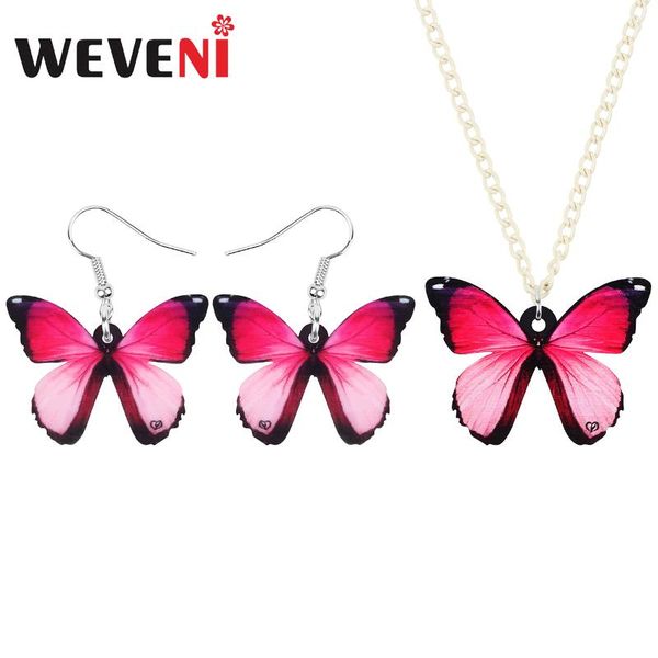 weveni acrylic pink morpho butterfly jewelry sets animal insect earrings necklace for women girls novelty party gift decoration, Silver
weveni acrylic pink morpho butterfly jewelry sets animal insect earrings necklace for women girls novelty party gift decoration, Silver