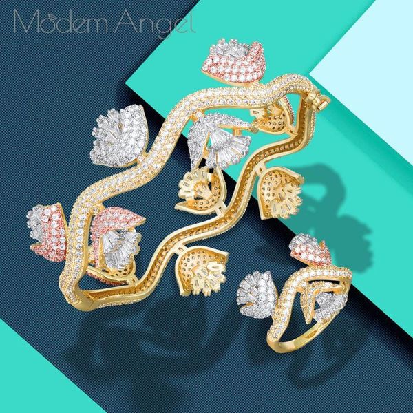 modemangel new design luxury flower shape cubic zircon bangle ring sets for women,party/wedding jewelry sets, Silver
modemangel new design luxury flower shape cubic zircon bangle ring sets for women,party/wedding jewelry sets, Silver