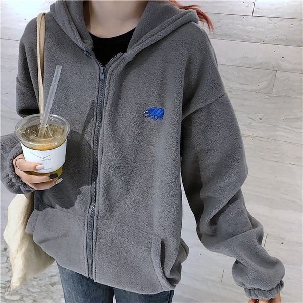 winter long-sleeve loose warmth cashmere zipper thick coat women hoodie embroidery little bear sweatshirt, Black
winter long-sleeve loose warmth cashmere zipper thick coat women hoodie embroidery little bear sweatshirt, Black