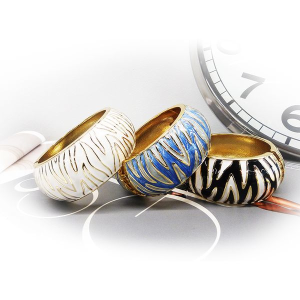 three-color zebra pattern gold fashion bracelet bangle for women men, Black
three-color zebra pattern gold fashion bracelet bangle for women men, Black