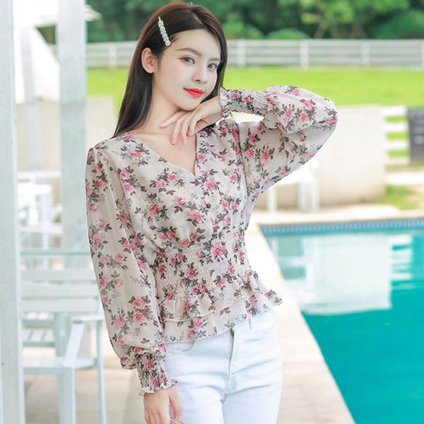 korean floral chiffon blouse women long sleeve autumn new and blouses casual vintage v neck streetwear shirts camisas mujer, White
korean floral chiffon blouse women long sleeve autumn new and blouses casual vintage v neck streetwear shirts camisas mujer, White
