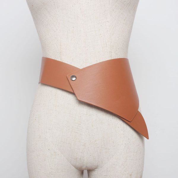 2020 new spring summer black pu leather brief personality irregular design wide belt women fashion tide all-match, Black;brown
2020 new spring summer black pu leather brief personality irregular design wide belt women fashion tide all-match, Black;brown