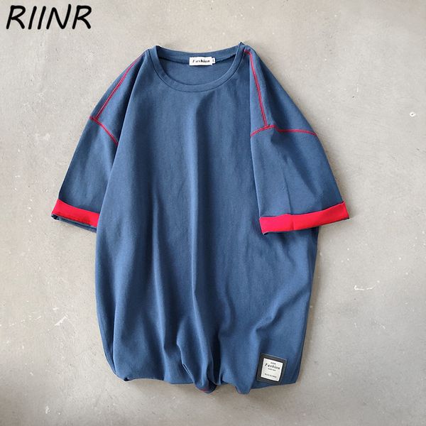 riinr 2020 summer solid color stitching men's short-sleeved t-shirt korean style youth trend loose round neck pullover t-shirt
riinr 2020 summer solid color stitching men's short-sleeved t-shirt korean style youth trend loose round neck pullover t-shirt