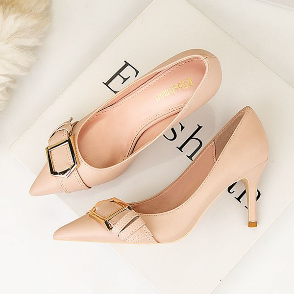 nice2020 korean-style professional 899-15 women's shoes high-heeled low-cut pointed metal belt buckle slimming, Black
nice2020 korean-style professional 899-15 women's shoes high-heeled low-cut pointed metal belt buckle slimming, Black