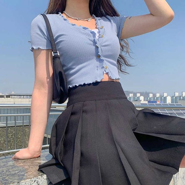 summer european and american women's fashion new crop cardigan v-neck wooden ear t-shirt basic solid color top, White
summer european and american women's fashion new crop cardigan v-neck wooden ear t-shirt basic solid color top, White