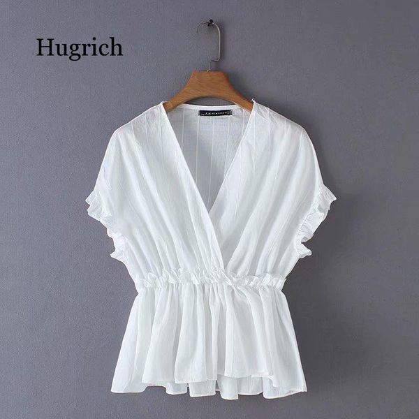 women's blouses & shirts 2021 women fashion agaric lace striped blouse cross v neck ruffles chemise chic casual femininas blusas, White
women's blouses & shirts 2021 women fashion agaric lace striped blouse cross v neck ruffles chemise chic casual femininas blusas, White