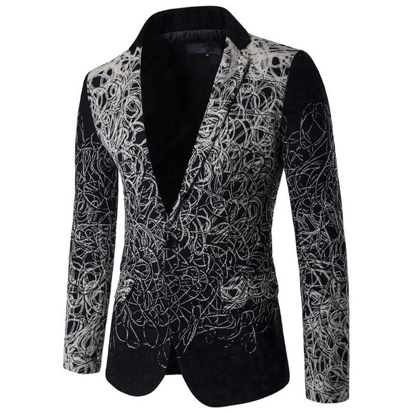 boutique men's suit jacket flower design single-breasted casual blazers men slim jacket male blazers mens coat wedding dress, White;black
boutique men's suit jacket flower design single-breasted casual blazers men slim jacket male blazers mens coat wedding dress, White;black