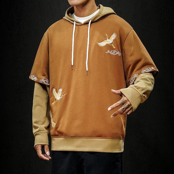 2019 autumn new men's large size sweater crane national tide embroidered embroidered hooded long sweater coat sleeve coat men's cl, Black
2019 autumn new men's large size sweater crane national tide embroidered embroidered hooded long sweater coat sleeve coat men's cl, Black