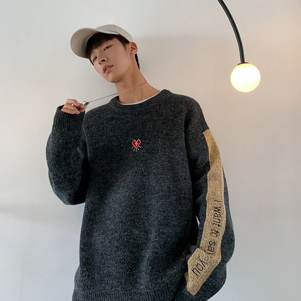 men's sweaters autumn and winter lazy wind trend round neck sweater boys korean version loose youth long-sleeved student, White;black
men's sweaters autumn and winter lazy wind trend round neck sweater boys korean version loose youth long-sleeved student, White;black