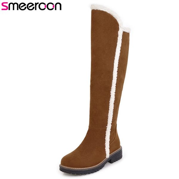smeeroon knee high boots for women round toe autumn winter boots med heels women zip wedding shoes big size 34-43, Black
smeeroon knee high boots for women round toe autumn winter boots med heels women zip wedding shoes big size 34-43, Black