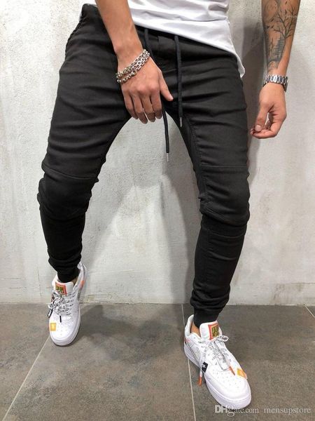 elastic waist athletic pantalones trousers mens casual sports jogger jeans spring, Blue
elastic waist athletic pantalones trousers mens casual sports jogger jeans spring, Blue