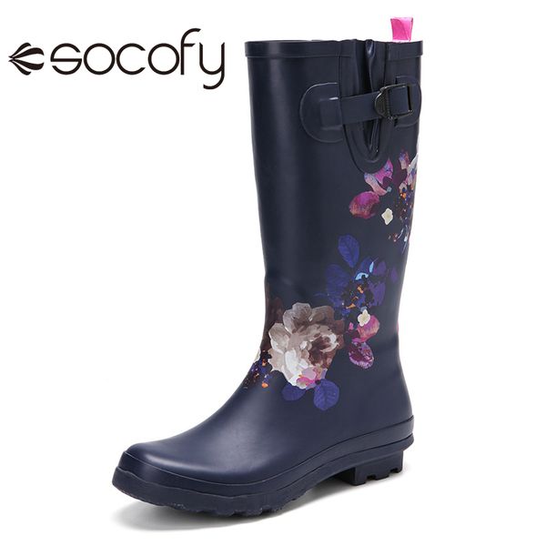 socofy women soft rubber floral rain boots non-slip waterproof knee-high garden rain boots summer outdoor shoes 2020, Black
socofy women soft rubber floral rain boots non-slip waterproof knee-high garden rain boots summer outdoor shoes 2020, Black