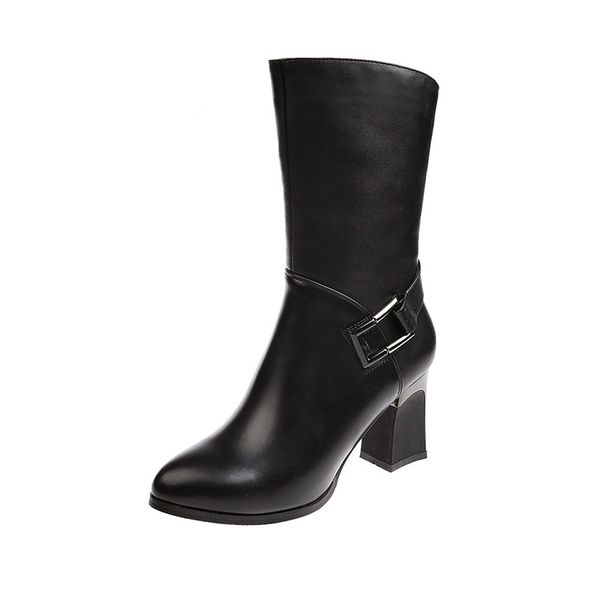 2020 winter new women's snow boots wild fashion solid color round head warm and comfortable plus velvet boots, Black
2020 winter new women's snow boots wild fashion solid color round head warm and comfortable plus velvet boots, Black