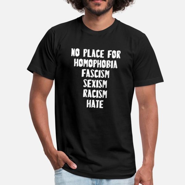 no place for homophobia fascism sexism racism hate t shirt men designer short sleeve s-xxxl natural fitness new fashion summer style shirt
no place for homophobia fascism sexism racism hate t shirt men designer short sleeve s-xxxl natural fitness new fashion summer style shirt