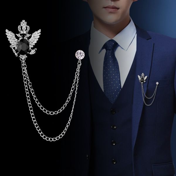 pins, brooches retro shirt suit tassel bird wing brooch fringed chain double hawk head lapel pins and badge gifts for men accosseries, Gray
pins, brooches retro shirt suit tassel bird wing brooch fringed chain double hawk head lapel pins and badge gifts for men accosseries, Gray