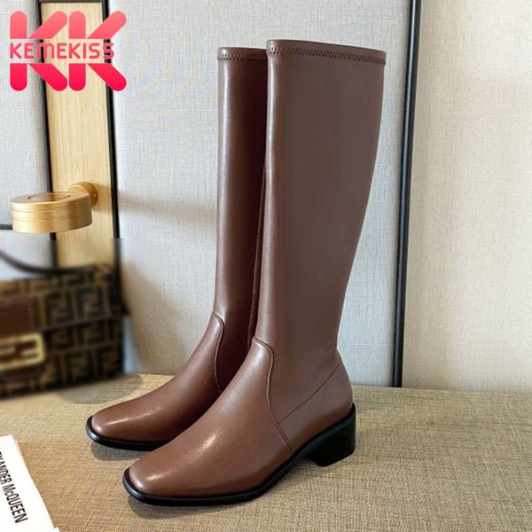 boots kemekiss women knee high genuine leather square heel woman winter long fashion shoes footwear size 34-39, Black
boots kemekiss women knee high genuine leather square heel woman winter long fashion shoes footwear size 34-39, Black