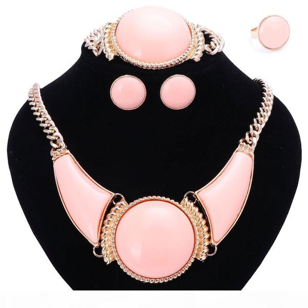 women party bridal fine african beads jewelry sets for wedding dress accessories pink resin gem necklace earrings rings sets, Slivery;golden
women party bridal fine african beads jewelry sets for wedding dress accessories pink resin gem necklace earrings rings sets, Slivery;golden