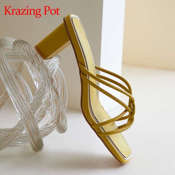 krazing pot narrow band handmade square toe high square heel summer shoes slip on mules slingback sandals women l35, Black
krazing pot narrow band handmade square toe high square heel summer shoes slip on mules slingback sandals women l35, Black