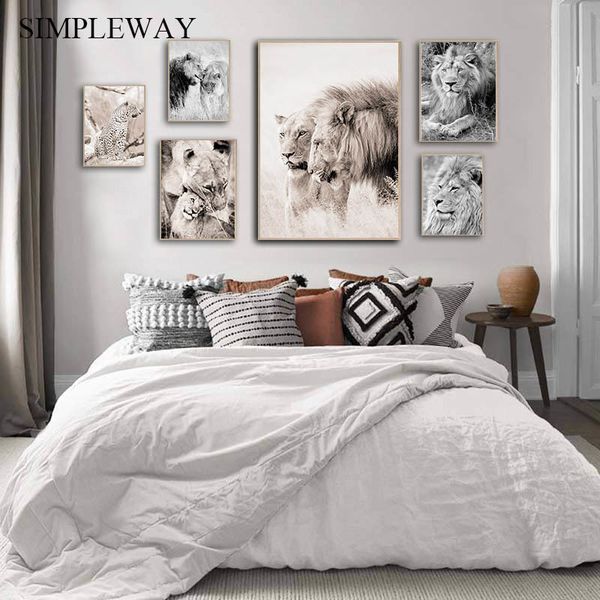 wild animal lion leopard canvas painting black white posters and print nordic wall art picture modern living room decoration
wild animal lion leopard canvas painting black white posters and print nordic wall art picture modern living room decoration