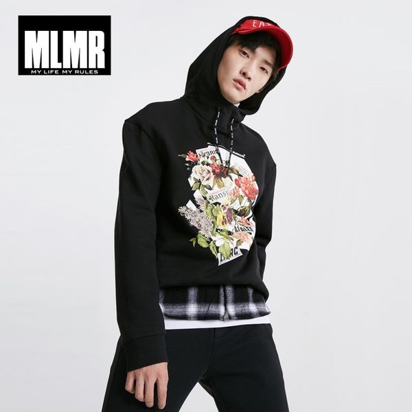jackjones men's sporty pullover hoodie sweatshirt hiphop 219133508, Black
