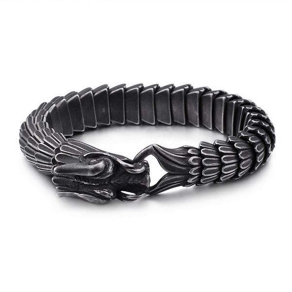 charm bracelets 20-23cm punk animal dragon head bracelet men stainless steel black matte china blessing bangle jewelry, Golden;silver
charm bracelets 20-23cm punk animal dragon head bracelet men stainless steel black matte china blessing bangle jewelry, Golden;silver