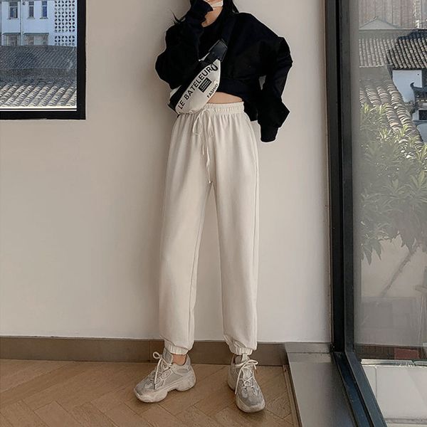 women's pants & capris 2021 autumn and winter white legged trousers women black student casual harem sweatpants plus size, Black;white
women's pants & capris 2021 autumn and winter white legged trousers women black student casual harem sweatpants plus size, Black;white