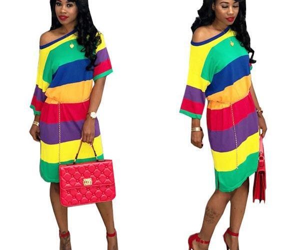 long sleeve plus size dress woman designer clothing rainbow stripe dress women summer female shirt, Black;gray
long sleeve plus size dress woman designer clothing rainbow stripe dress women summer female shirt, Black;gray