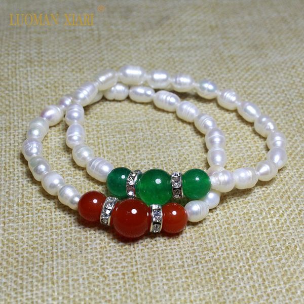 wholesale natural pearl bracelet with red agates green agates elasticity bracelet jewelry for women girlfriend gift, Golden;silver
wholesale natural pearl bracelet with red agates green agates elasticity bracelet jewelry for women girlfriend gift, Golden;silver