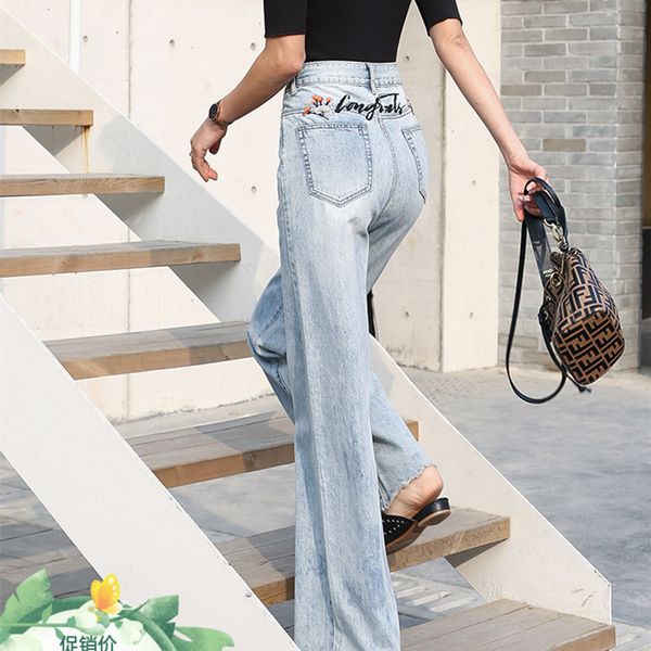 2020 long pants for women high waist trousers plus size denim wide leg jeans size 25-31 embroidery, Blue
2020 long pants for women high waist trousers plus size denim wide leg jeans size 25-31 embroidery, Blue