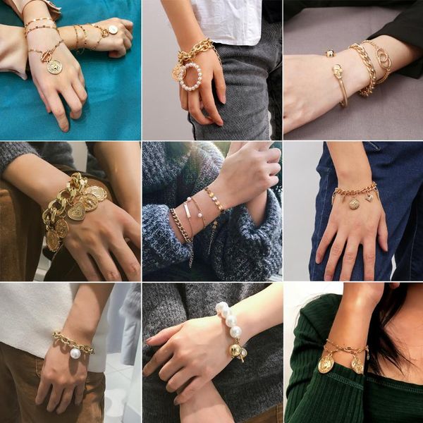 charm bracelets european and american fashion jewelry, multi-, individual, creative style, exaggerated hand ornament, pearl, multi-layer, Golden;silver
charm bracelets european and american fashion jewelry, multi-, individual, creative style, exaggerated hand ornament, pearl, multi-layer, Golden;silver