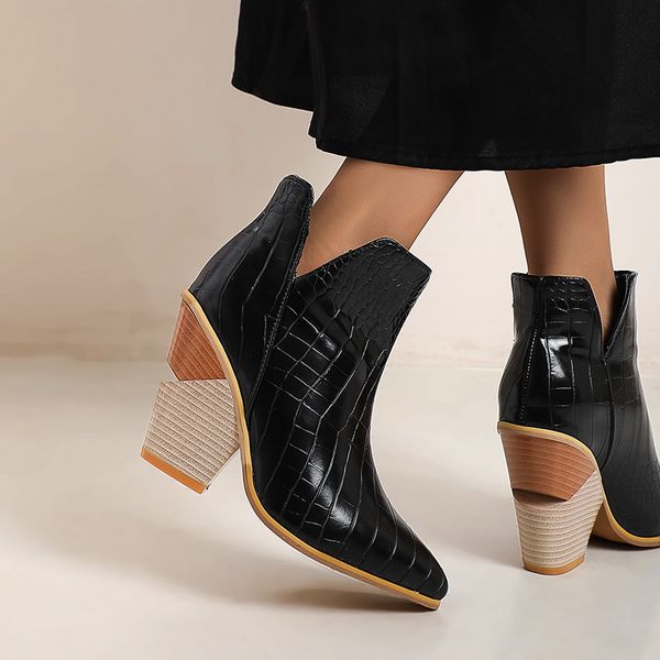 autumn winter casual western cowboy ankle boots women snake cowgirl booties short cossacks botas high heels shoes 2020, Black
autumn winter casual western cowboy ankle boots women snake cowgirl booties short cossacks botas high heels shoes 2020, Black