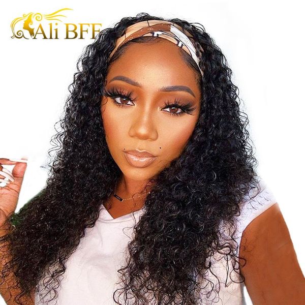 lace wigs headband wig curly human hair none front for black women kinky wave machine made 180% density, Black;brown
lace wigs headband wig curly human hair none front for black women kinky wave machine made 180% density, Black;brown