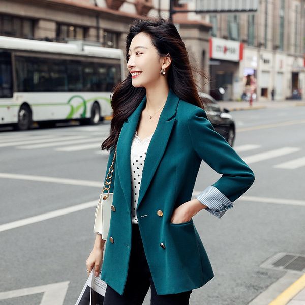 2020 new autumn and winter double-breasted loose blazer plus size casual women's clothing, White;black
2020 new autumn and winter double-breasted loose blazer plus size casual women's clothing, White;black
