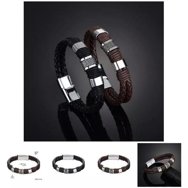 fashion woven leather bracelet personality double layer 24cm black brown color bangle for men birthday gifts statement jewelry
fashion woven leather bracelet personality double layer 24cm black brown color bangle for men birthday gifts statement jewelry