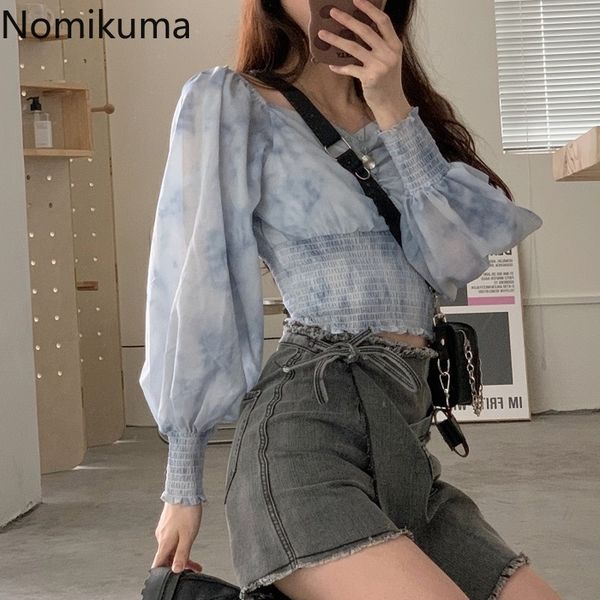 nomikuma new arrival slim waist dye tie printed shirts v neck long sleeve blouse women crop streetwear blusas mujer 3c552, White
nomikuma new arrival slim waist dye tie printed shirts v neck long sleeve blouse women crop streetwear blusas mujer 3c552, White