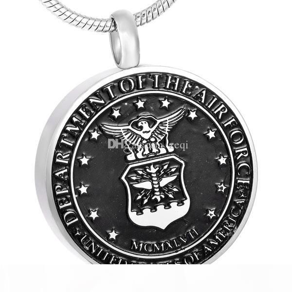 air force round stainless steel cremation pendant necklace memory ashes keepsake urn stash funeral necklace, Silver
air force round stainless steel cremation pendant necklace memory ashes keepsake urn stash funeral necklace, Silver