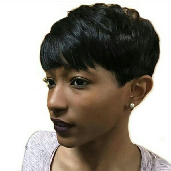 human hair short pixie cut straight bob wig 100% brazilian virgin hair for black women none lace frontal wigs, Black;brown
human hair short pixie cut straight bob wig 100% brazilian virgin hair for black women none lace frontal wigs, Black;brown