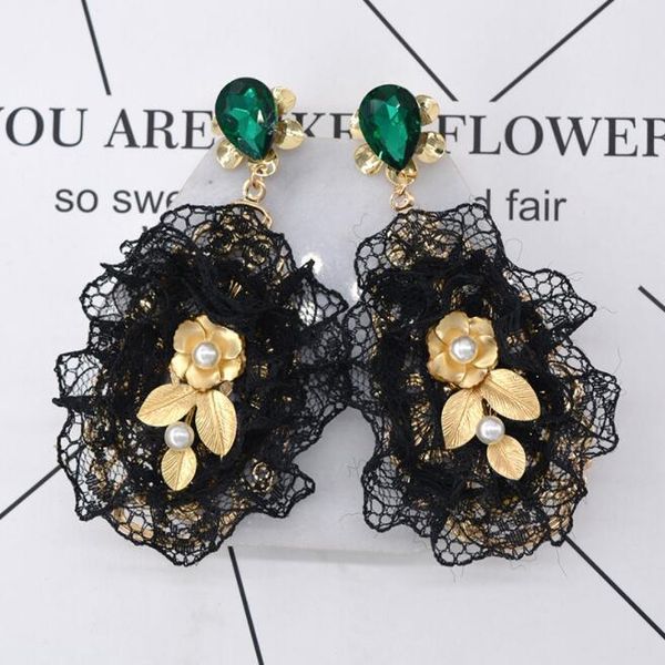retro baroque handmade lace flower earrings crystal pearl earring eardrop women girl runway look charm jewelry, Gray
retro baroque handmade lace flower earrings crystal pearl earring eardrop women girl runway look charm jewelry, Gray