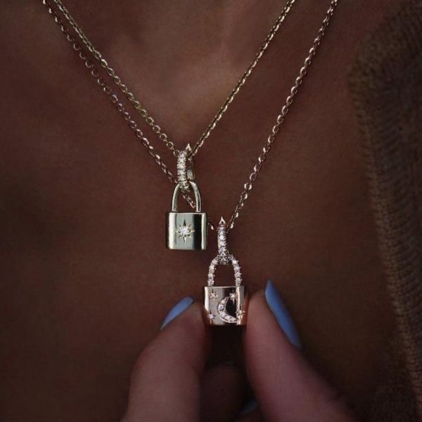 chokers 2pcs/set fashion women necklaces set clavicle chain crystal star moon carved lock gold necklace simple birthday party jewelry, Golden;silver
chokers 2pcs/set fashion women necklaces set clavicle chain crystal star moon carved lock gold necklace simple birthday party jewelry, Golden;silver