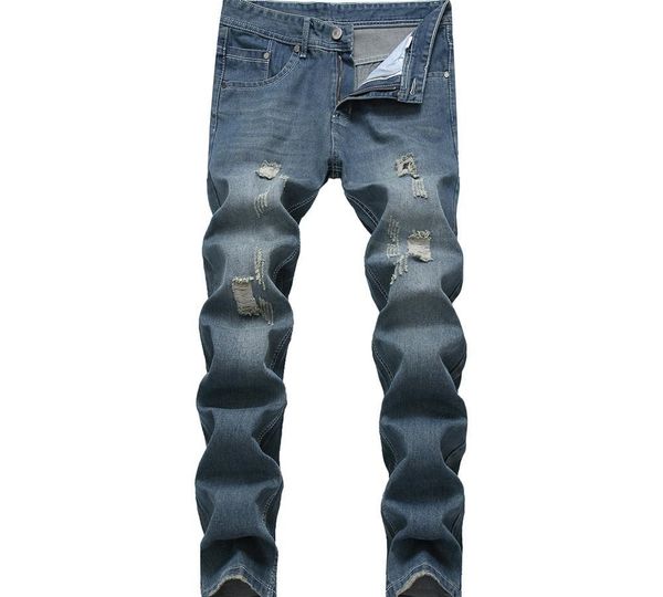 vintage men ripped slim fit straight denim jeans jogger long pants trousers, Blue
vintage men ripped slim fit straight denim jeans jogger long pants trousers, Blue