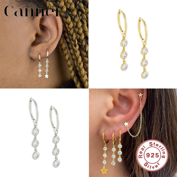 hoop & huggie canner 925 sterling silver long dangle earrings three zircon hanging drop for women fine jewelry pendientes w5, Golden;silver
hoop & huggie canner 925 sterling silver long dangle earrings three zircon hanging drop for women fine jewelry pendientes w5, Golden;silver