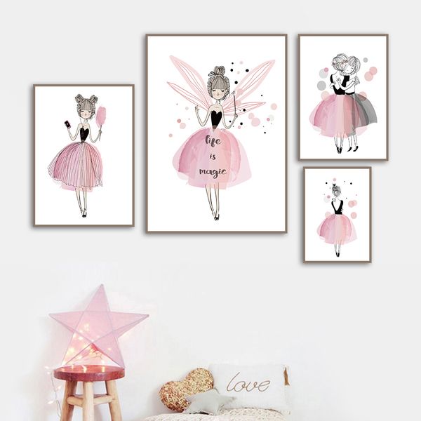 pink dragonfly fairy pink princess posters prints ballet girl wall art nordic style painting pictures for girls kids room decor
pink dragonfly fairy pink princess posters prints ballet girl wall art nordic style painting pictures for girls kids room decor