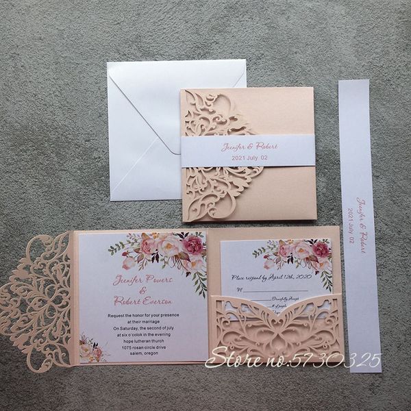 greeting cards 1fullset light pink pearl paper laser cut wedding invitation card with ribbon personalized decor party supplies
greeting cards 1fullset light pink pearl paper laser cut wedding invitation card with ribbon personalized decor party supplies