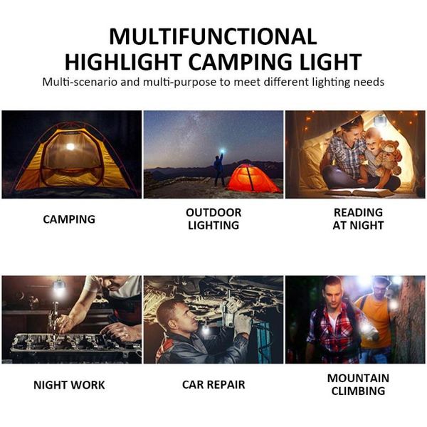 emergency camping lamp 7800mah night light dc interfac reading portable lantern tent bulb led usb charging
emergency camping lamp 7800mah night light dc interfac reading portable lantern tent bulb led usb charging
