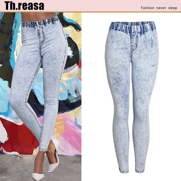 elastic waist pant denim european styel jeans female trouser casual jeans woman, Blue
elastic waist pant denim european styel jeans female trouser casual jeans woman, Blue