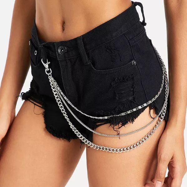 punk hip-hop trendy single/three layer belt key chain waist pants chain jeans long metal clothing accessories jewelry fashion, Silver
punk hip-hop trendy single/three layer belt key chain waist pants chain jeans long metal clothing accessories jewelry fashion, Silver